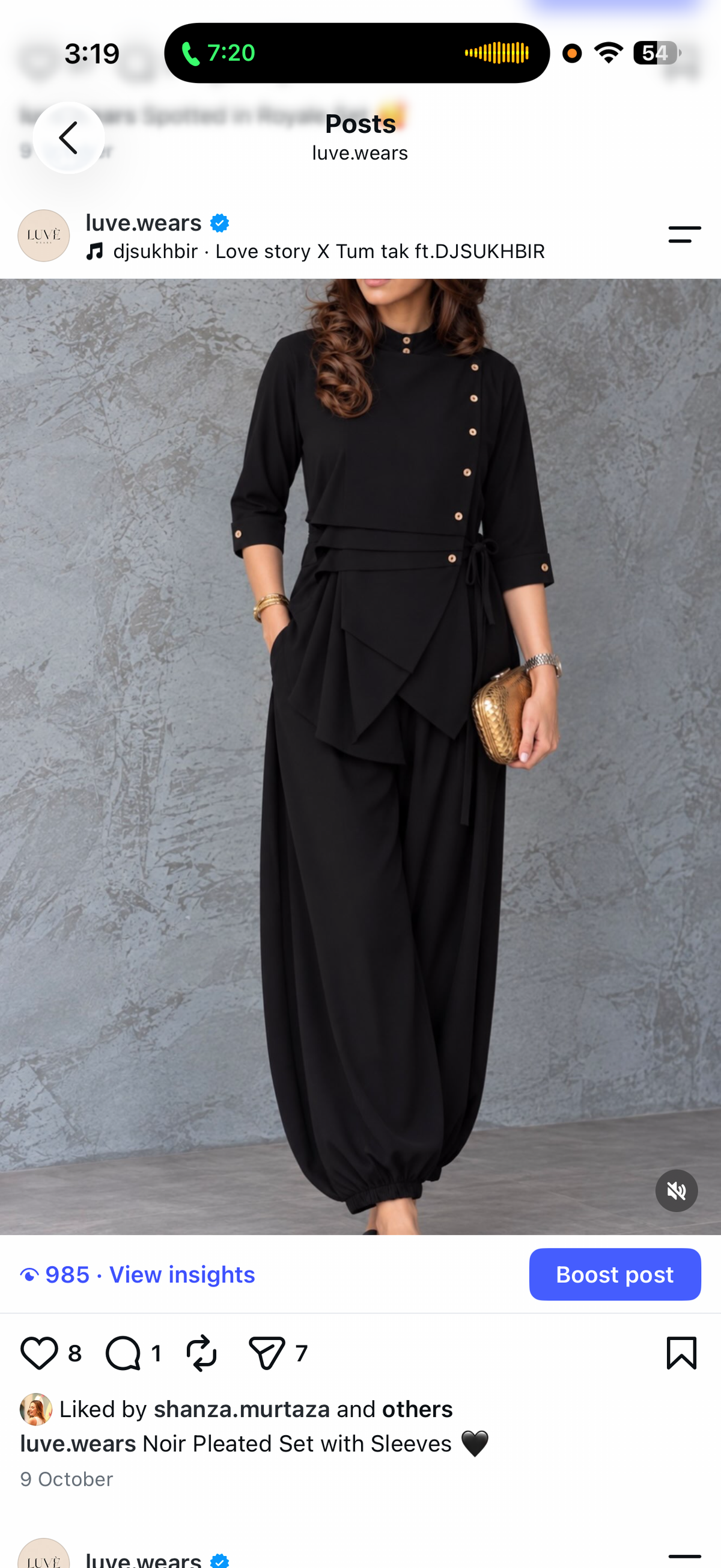 Noir Pleat Set