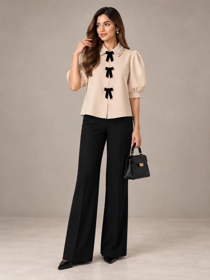 Pearl Bow Blouse