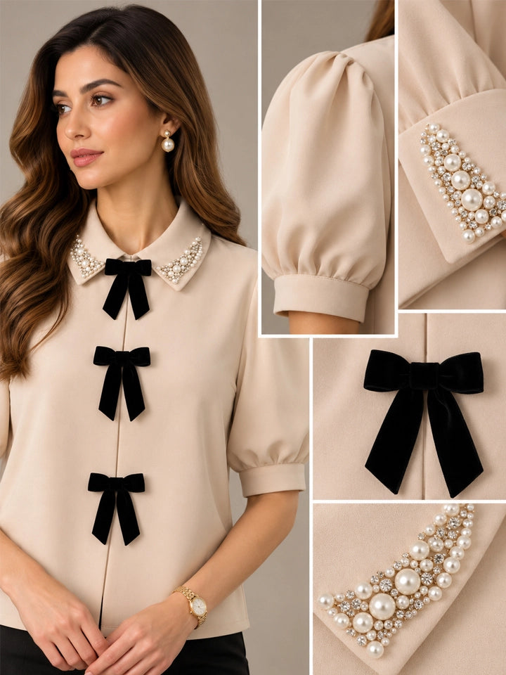Pearl Bow Blouse